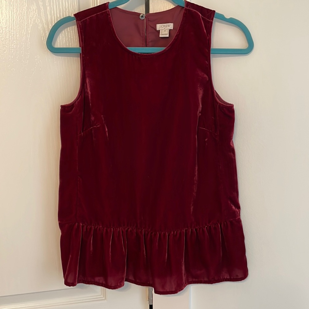 Velvet Peplum Top